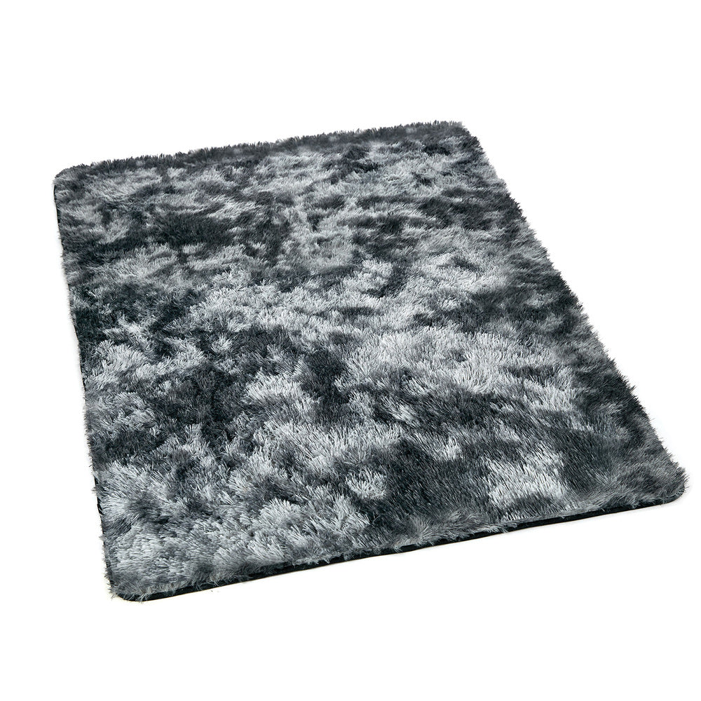 Oikiture Grey Gradient Shaggy Rug Anti Slip Carpet 160x230cm