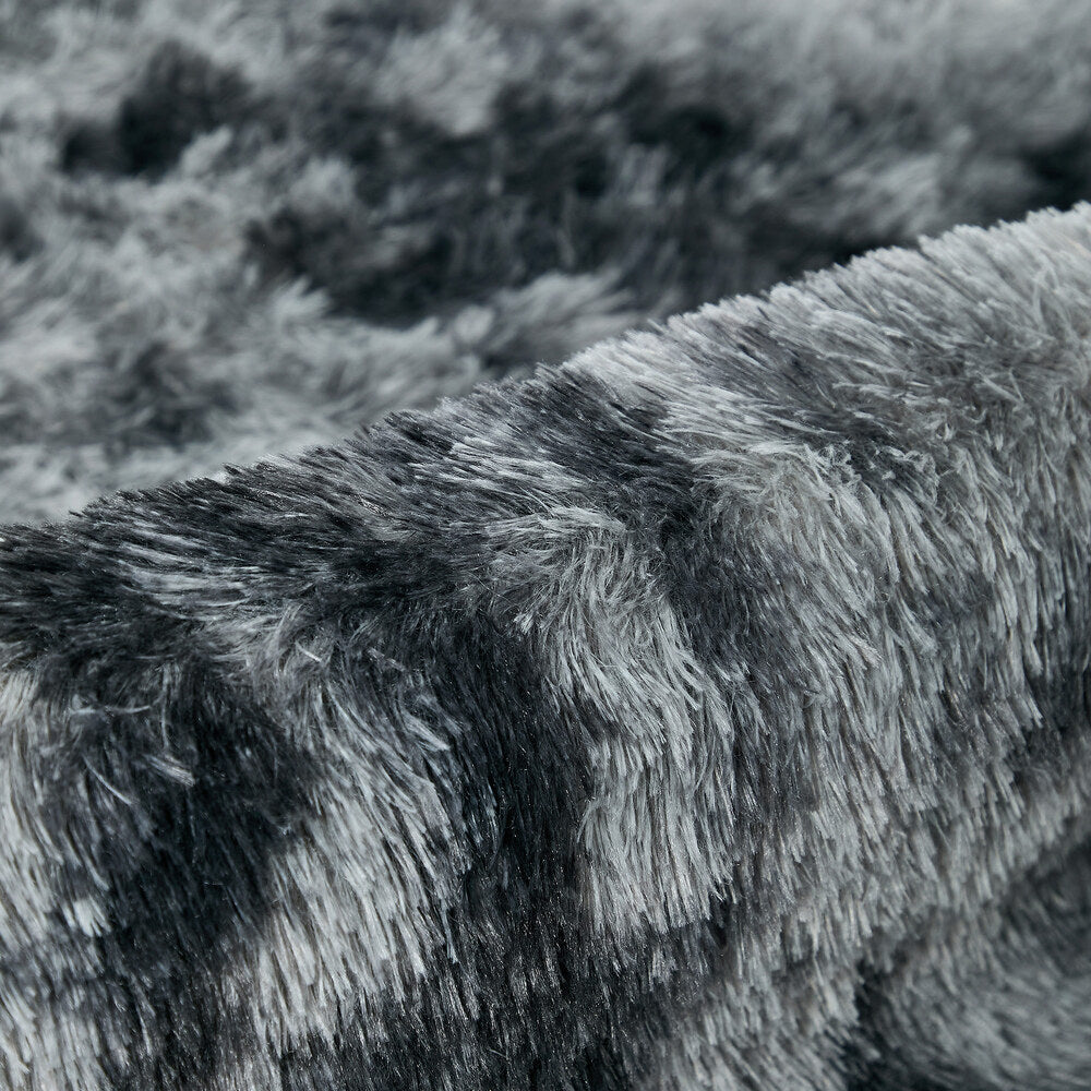 Oikiture Grey Gradient Shaggy Rug Anti Slip Carpet 160x230cm