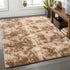 Oikiture Taupe Gradient Shaggy Rug Anti Slip Carpet 160x230cm