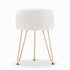 Ottoman Foot Stool Vanity Velvet Round White