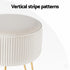 Ottoman Foot Stool Vanity Velvet Round White