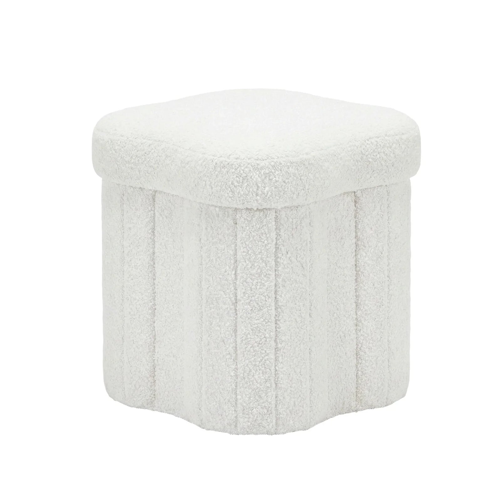 Storage Ottoman Foot Stool Foldable White