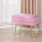 Velvet Ottoman Storage Foot Stool Pink Gold Vanity Seat Hidden Storage Box