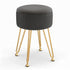 Ottoman Storage Foot Stool Vanity Velvet Round Grey