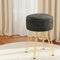Ottoman Storage Foot Stool Vanity Velvet Round Grey
