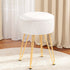 Ottoman Storage Foot Stool Vanity Velvet Round White