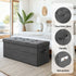 Storage Ottoman Foot Stool – Foldable Large Faux Linen Seat w/ Storage, Grey
