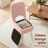 Artiss Storage Ottoman Vanity Stool Foot Stool Folding Back Pink