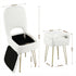 Artiss Storage Ottoman Vanity Stool Foot Stool Folding Back White