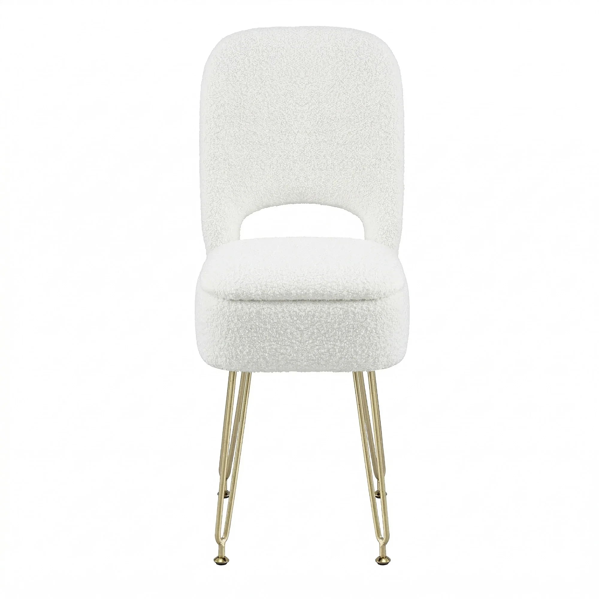 Storage Ottoman Vanity Stool Foot Stool Folding Back White
