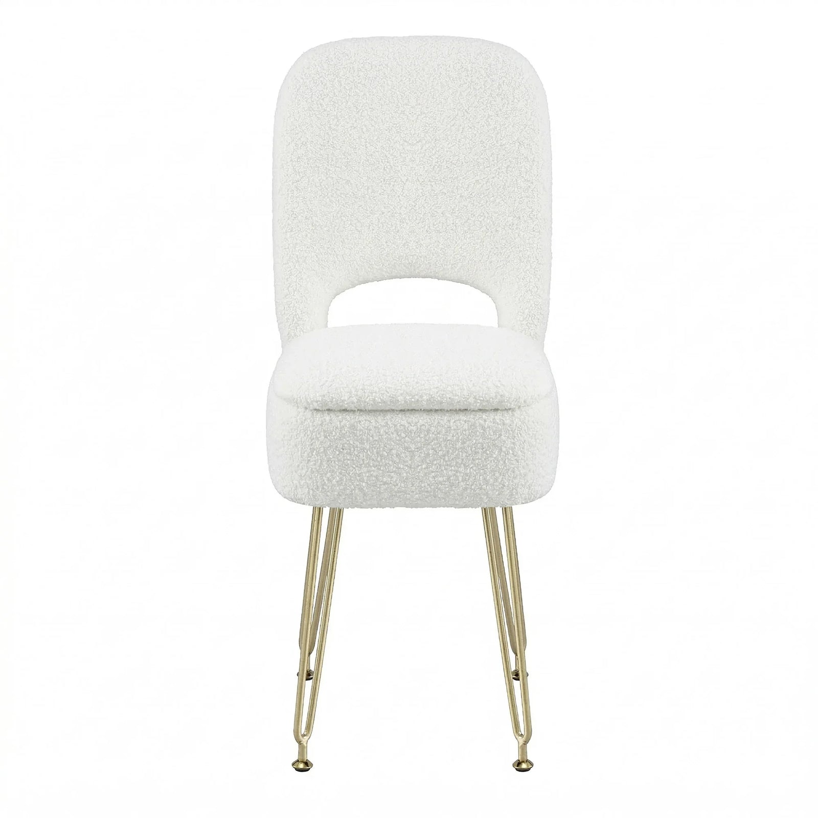 Artiss Storage Ottoman Vanity Stool Foot Stool Folding Back White