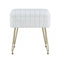 White Faux Fur Footstool with Storage, Reversible Table Lid & Metal Legs
