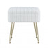 White Faux Fur Footstool with Storage, Reversible Table Lid & Metal Legs