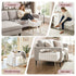 White Faux Fur Footstool with Storage, Reversible Table Lid & Metal Legs