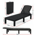 Gardeon Sun Lounge Outdoor Folding Recliner Patio Pool Beach Chair Rattan Black
