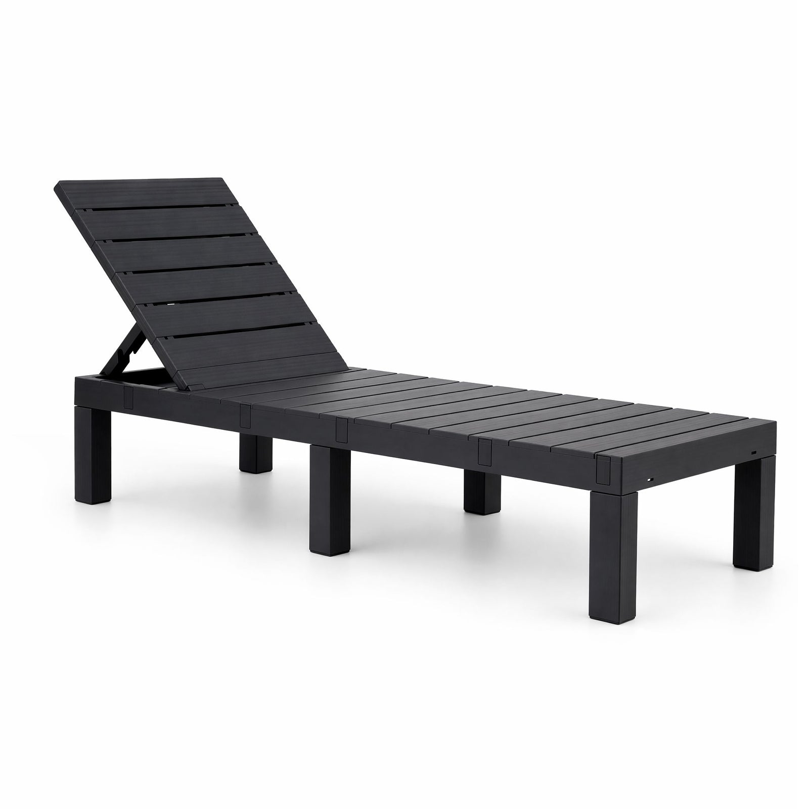 Gardeon Sun Lounge Outdoor Folding Recliner Patio Pool Beach Chair Slatted Black
