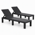 Gardeon 2X Foldable Sun Lounges Outdoor Recliner Patio Beach Chair Slatted Black