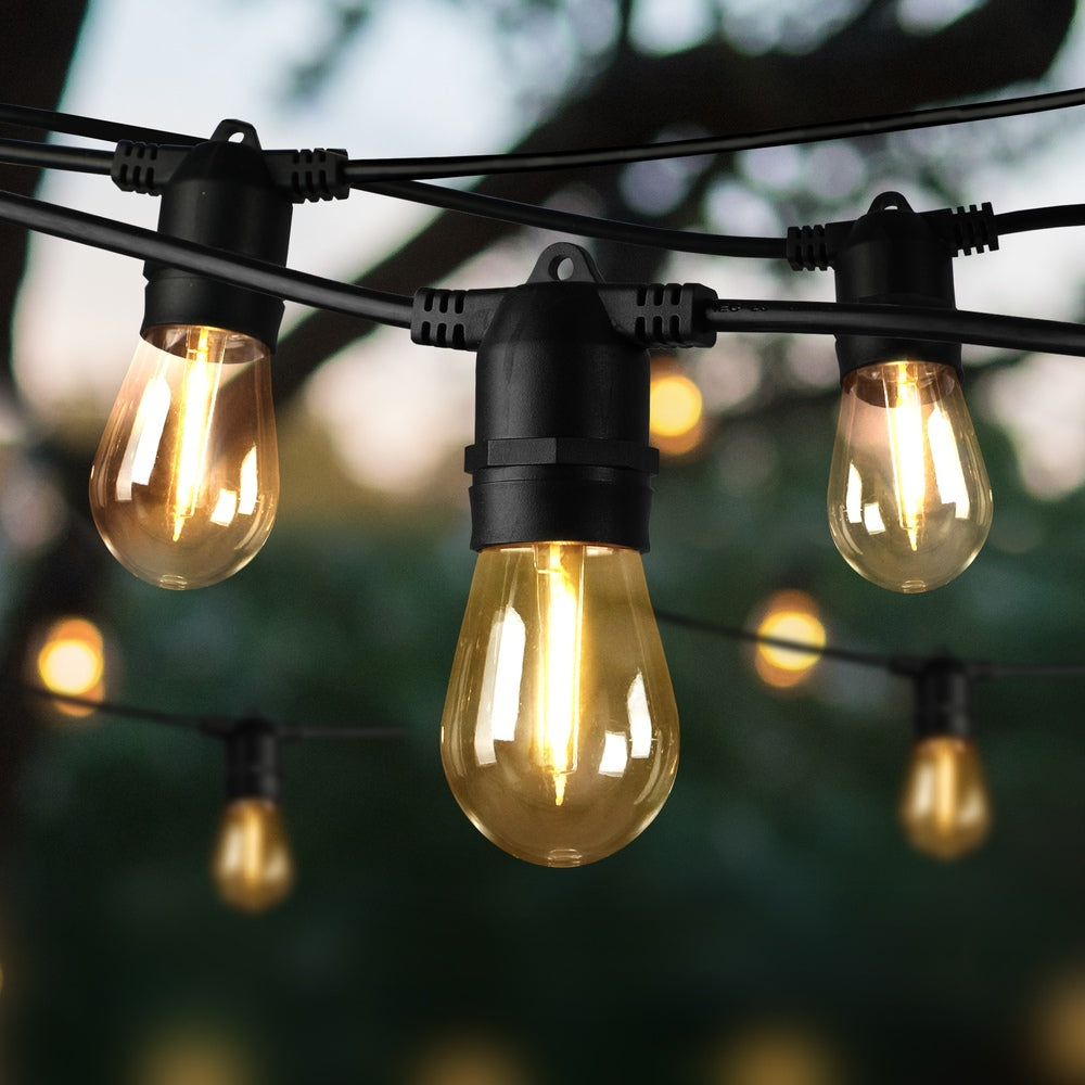 30M Solar LED Festoon String Lights Christmas Waterproof