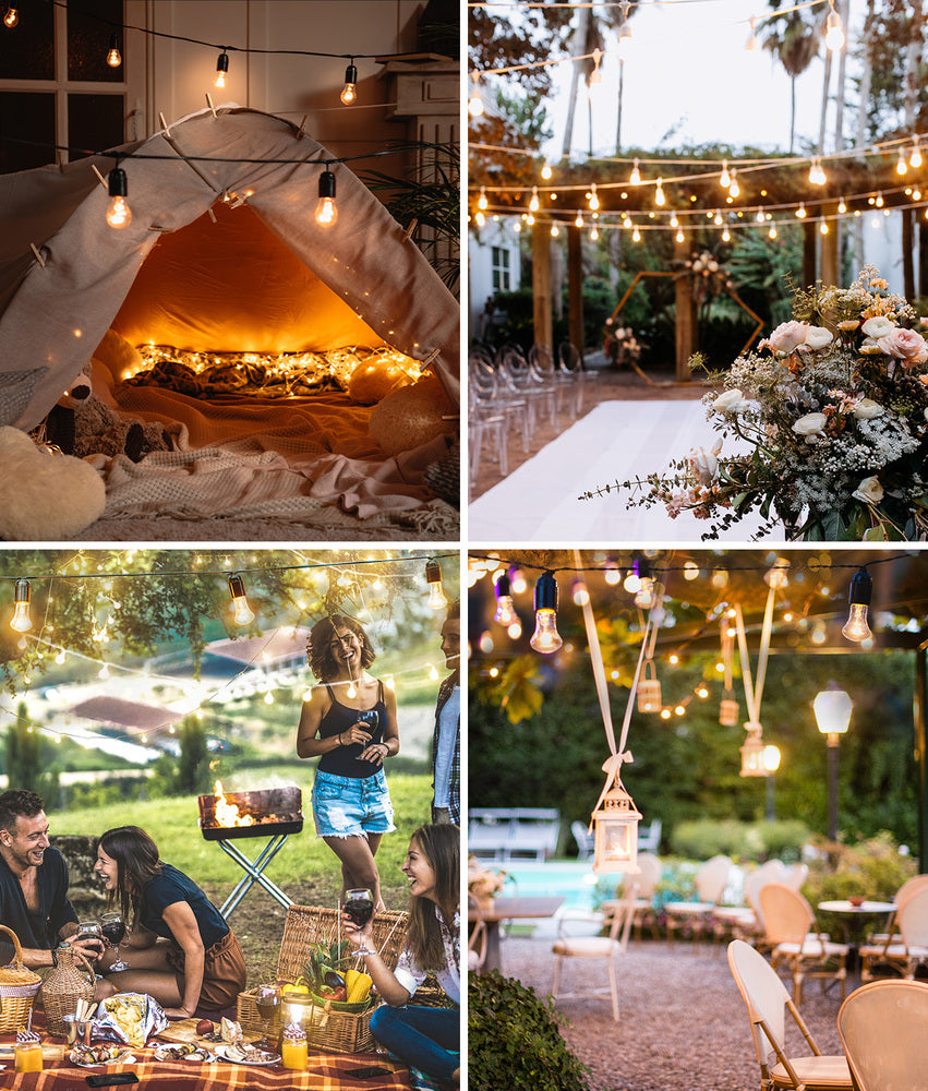 30M Solar LED Festoon String Lights Christmas Waterproof