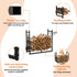 Firewood Rack 84cm Wood Rack Firewood Storage Indoor Outdoor Black
