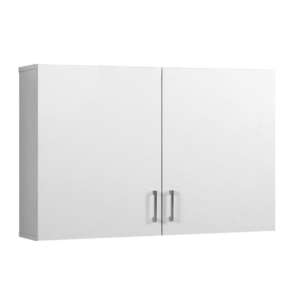 Wall Cabinet Storage Unit 2 Door Adjustable Shelf Kitchen Bathroom White