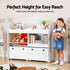 3 Tiers Kids Bookshelf Storage Children Bookcase Toy Box Organiser Display White