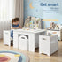 3PCS Kids Table and Chairs Set Storage Toys Play Activity Desk