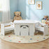 3PCS Kids Table and Chairs Set Storage Toys Play Activity Desk