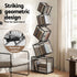 5-Tier Bookshelf Metal Geometric Display Shelf Storage Organizer Black