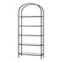 Bookshelf 5‑Tier – Industrial Metal Etagere with Tempered Glass Black
