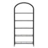 Bookshelf 5‑Tier – Industrial Metal Etagere with Tempered Glass Black