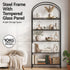 Bookshelf 5‑Tier – Industrial Metal Etagere with Tempered Glass Black