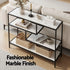Artiss S‑Shape 4‑Tier Console Table – Marble Finish, Metal Frame, Slim Hallway Design