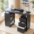 Artiss Manicure Table Nail Desk with Built-in Dust Collector Beauty Salon Station Drawers Shelves Wrist Cushion Wheels Black