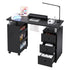 Artiss Manicure Table Nail Desk with Built-in Dust Collector Beauty Salon Station Drawers Shelves Wrist Cushion Wheels Black