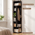Artiss Corner Bookshelf 6-Tier Shelving with Coat Rack Black