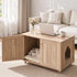 Artiss 2-in-1 Coffee Table Pet House Cat Bed Wooden Side Table 80 x 50 x 55cm