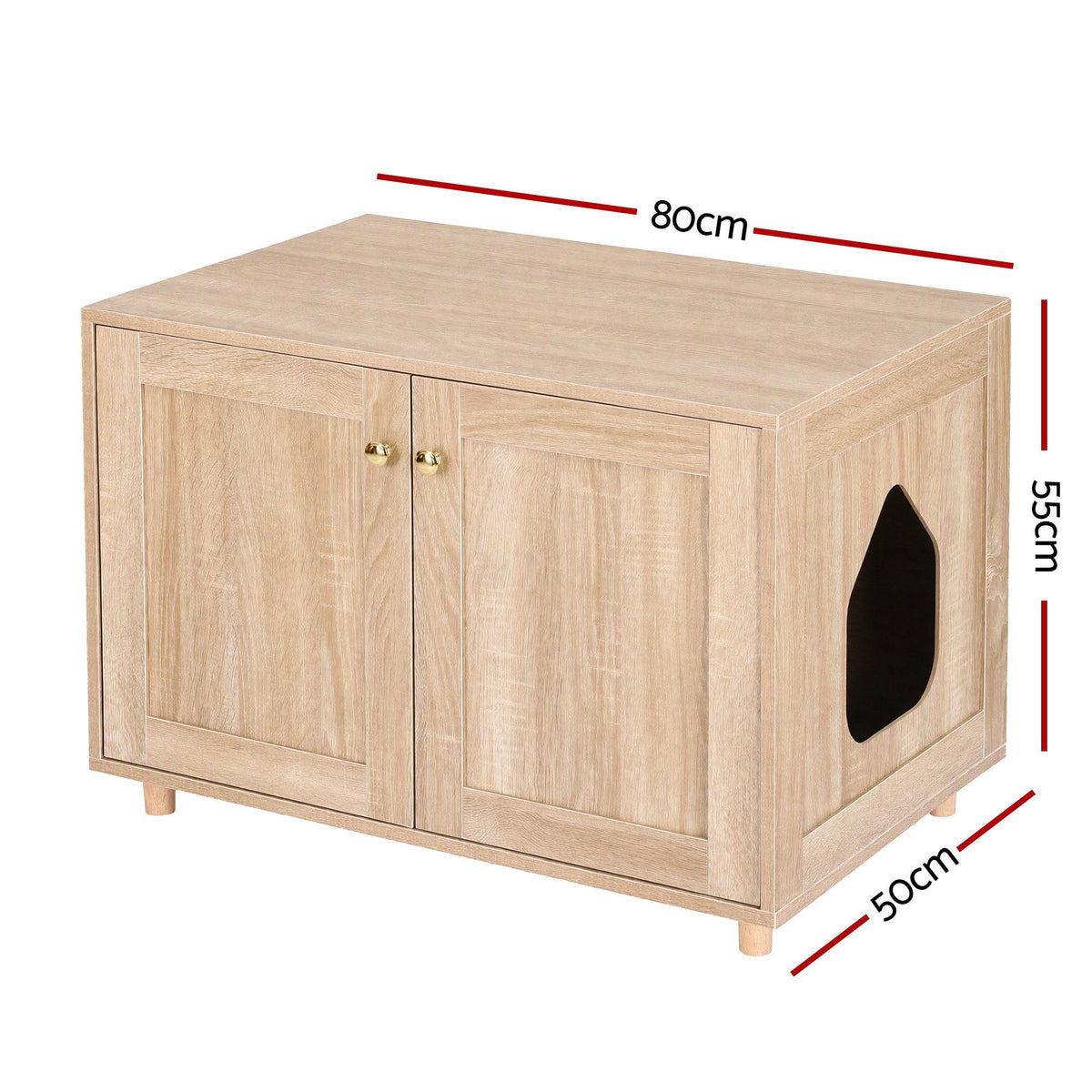 Artiss 2-in-1 Coffee Table Pet House Cat Bed Wooden Side Table 80 x 50 x 55cm