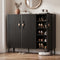 Artiss Fluted Shoe Cabinet 25 Pairs Shoe Storage Cupboard 120cm Black & Gold