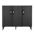 Artiss Fluted Shoe Cabinet 25 Pairs Shoe Storage Cupboard 120cm Black & Gold