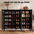 Artiss Fluted Shoe Cabinet 25 Pairs Shoe Storage Cupboard 120cm Black & Gold