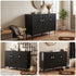 Artiss Fluted Shoe Cabinet 25 Pairs Shoe Storage Cupboard 120cm Black & Gold
