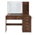 Artiss Dressing Table Vanity Desk LED Lighted Mirror Glass Top 7 Fluted Drawers 120CM Walnut