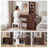 Artiss Dressing Table Vanity Desk LED Lighted Mirror Glass Top 7 Fluted Drawers 120CM Walnut