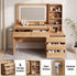 Artiss Dressing Table with LED Mirror, Charging Station & 5 Drawers 140cm Wood