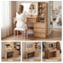 Artiss Dressing Table with LED Mirror, Charging Station & 5 Drawers 140cm Wood