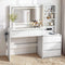 Artiss Dressing Table with LED Mirror, Charging Station & 5 Drawers 140cm White