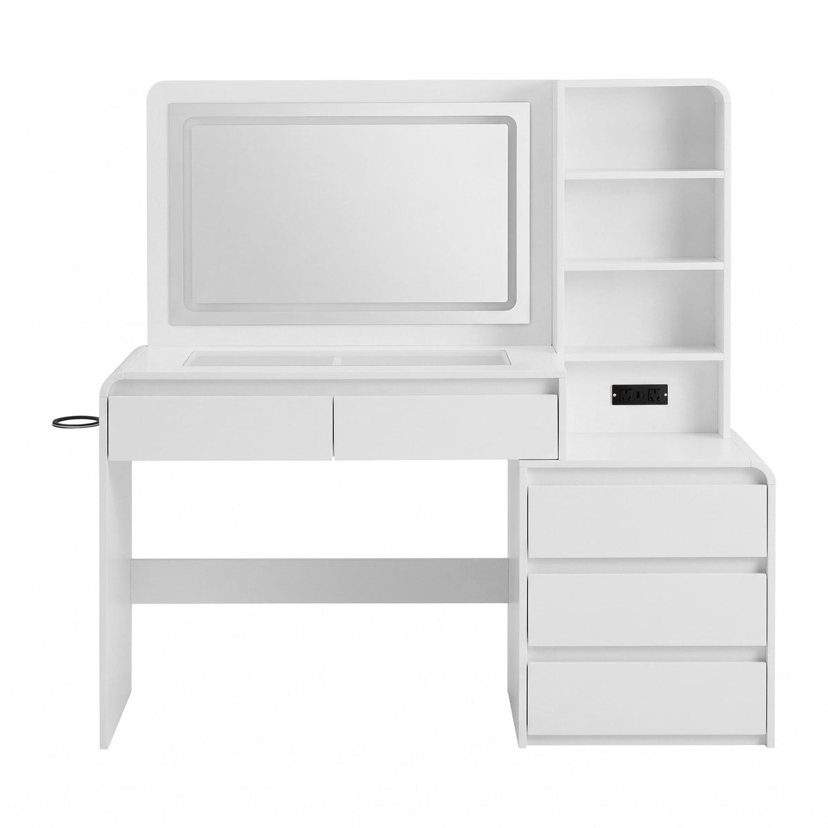Artiss Dressing Table with LED Mirror, Charging Station & 5 Drawers 140cm White
