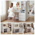 Artiss Dressing Table with LED Mirror, Charging Station & 5 Drawers 140cm White