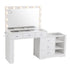 Artiss Dressing Table Mirror Charging Station Glass Top Makeup Vanity Desk RGB Cabinet Storage Drawers Hairdryer Holder White